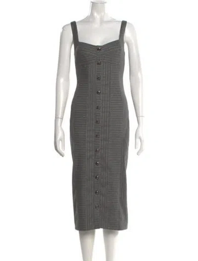 Pre-owned Ramy Brook Square Neckline Midi Length Dress In Gray