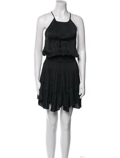 Pre-owned Ramy Brook Square Neckline Mini Dress In Black