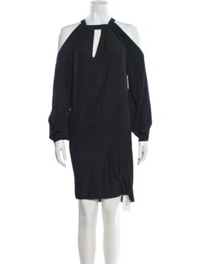 Pre-owned Ramy Brook Square Neckline Mini Dress In Black