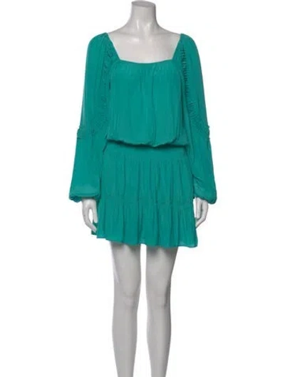 Pre-owned Ramy Brook Square Neckline Mini Dress In Green