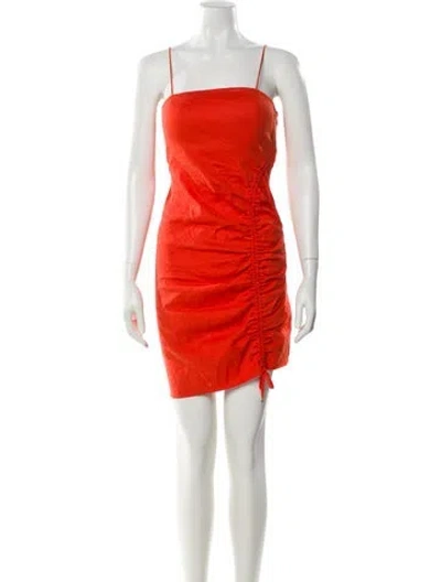 Pre-owned Ramy Brook Square Neckline Mini Dress In Orange