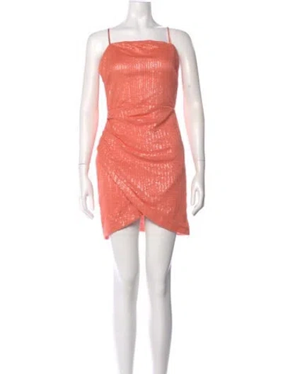 Pre-owned Ramy Brook Square Neckline Mini Dress W/ Tags In Orange