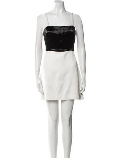 Pre-owned Ramy Brook Square Neckline Mini Dress W/ Tags In White