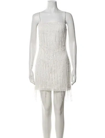 Pre-owned Ramy Brook Square Neckline Mini Dress In White