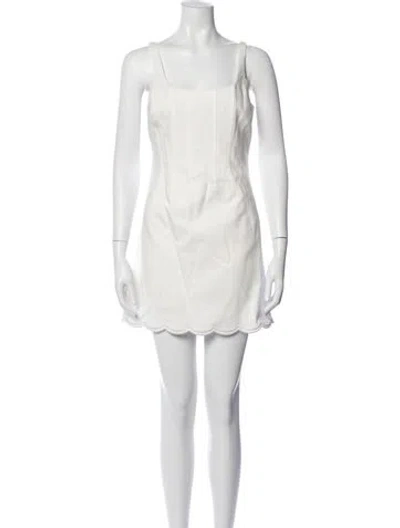Pre-owned Ramy Brook Square Neckline Mini Dress In White