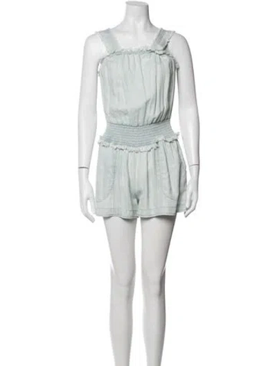 Pre-owned Ramy Brook Square Neckline Romper In Blue