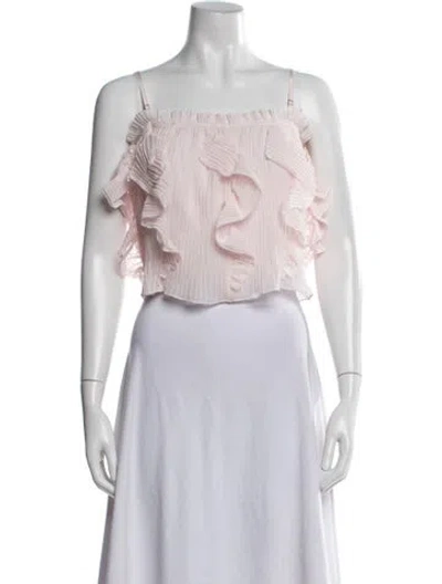 Pre-owned Ramy Brook Square Neckline Sleeveless Top In Pink
