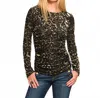 Ramy Brook Stefania Ruched Knit Top In Animal Burnout In Black