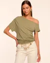 Ramy Brook Stella Knit Off-the-shoulder Tee In Multi