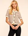 Ramy Brook Sterling Sequin Knit Short Sleeve Jacket In Sequin Stripe