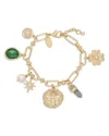 Ramy Brook Stone Charm Jewelry Stone, Glass, Freshwater Pearl Celia Charm Bracelet In Nude
