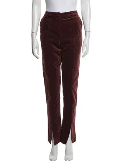Pre-owned Ramy Brook Straight Leg Pants In Burgundy