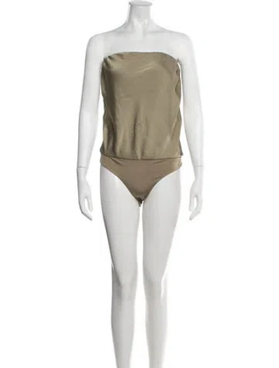 Pre-owned Ramy Brook Strapless Bodysuit In Green