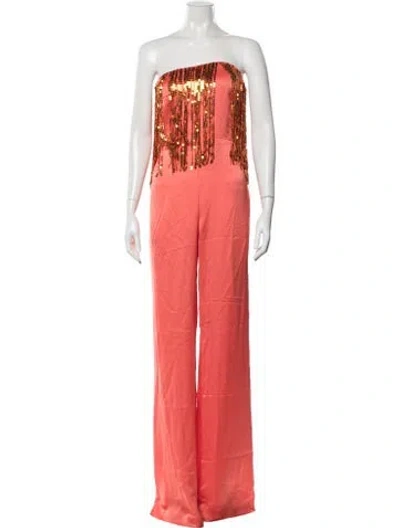 Pre-owned Ramy Brook Strapless Jumpsuit In Orange