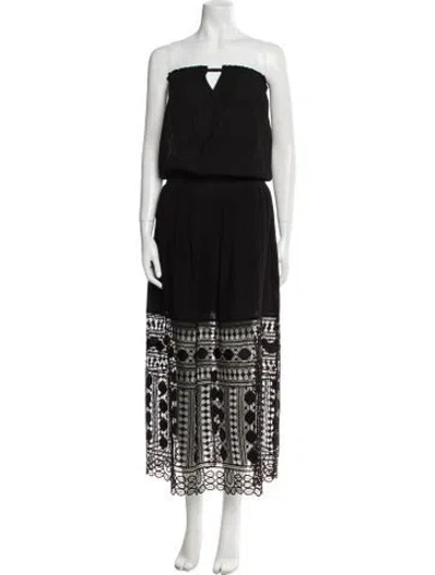 Pre-owned Ramy Brook Strapless Long Dress In Black