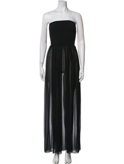 Pre-owned Ramy Brook Strapless Long Dress In Black