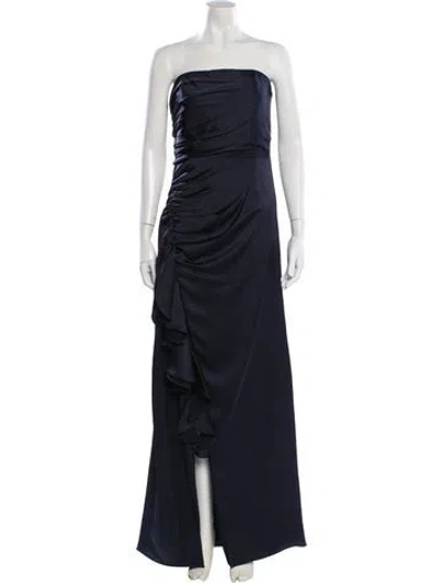 Pre-owned Ramy Brook Strapless Long Dress W/ Tags In Blue