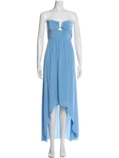 Pre-owned Ramy Brook Strapless Long Dress W/ Tags In Blue