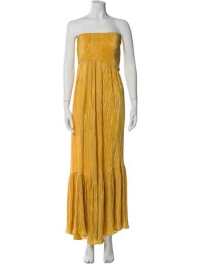 Pre-owned Ramy Brook Strapless Long Dress In Yellow