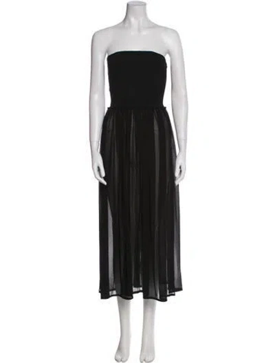 Pre-owned Ramy Brook Strapless Midi Length Dress In Black