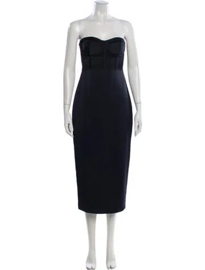 Pre-owned Ramy Brook Strapless Midi Length Dress In Black
