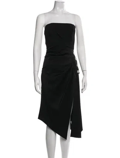 Pre-owned Ramy Brook Strapless Midi Length Dress In Black