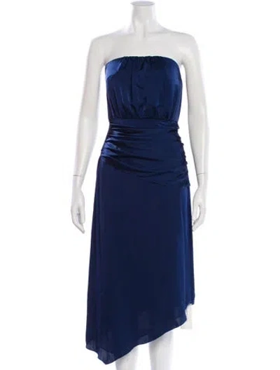 Pre-owned Ramy Brook Strapless Midi Length Dress In Blue