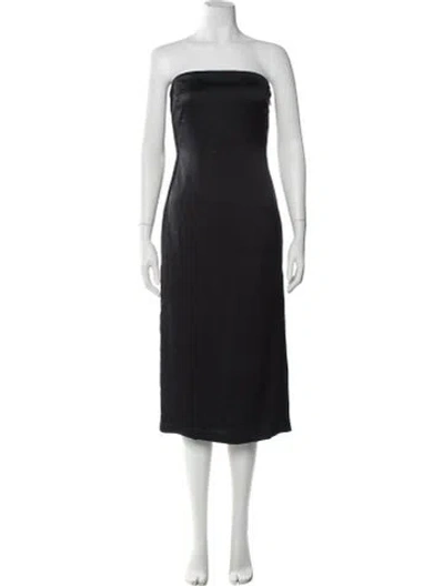 Pre-owned Ramy Brook Strapless Midi Length Dress In Gray