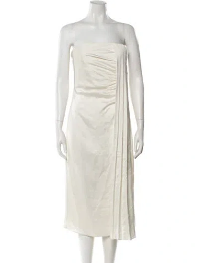 Pre-owned Ramy Brook Strapless Midi Length Dress In Neutral