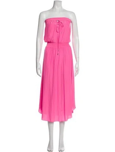Pre-owned Ramy Brook Strapless Midi Length Dress In Pink
