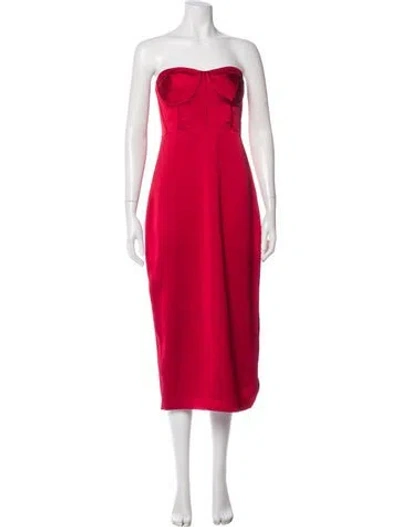 Pre-owned Ramy Brook Strapless Midi Length Dress In Pink