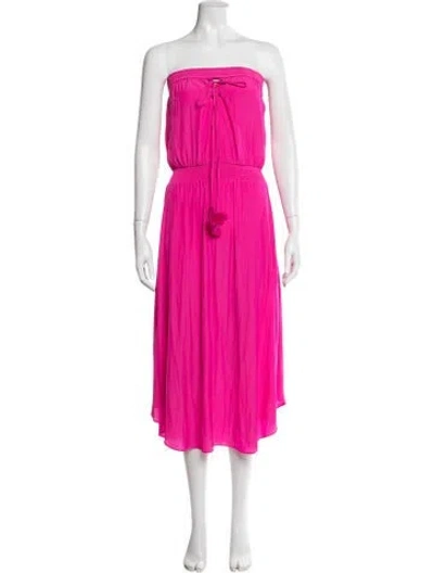 Pre-owned Ramy Brook Strapless Midi Length Dress In Pink