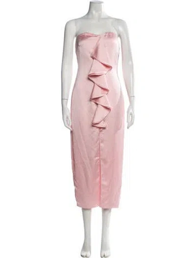 Pre-owned Ramy Brook Strapless Midi Length Dress In Pink
