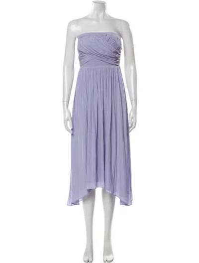 Pre-owned Ramy Brook Strapless Midi Length Dress In Purple