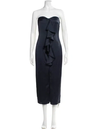 Pre-owned Ramy Brook Strapless Midi Length Dress W/ Tags In Blue