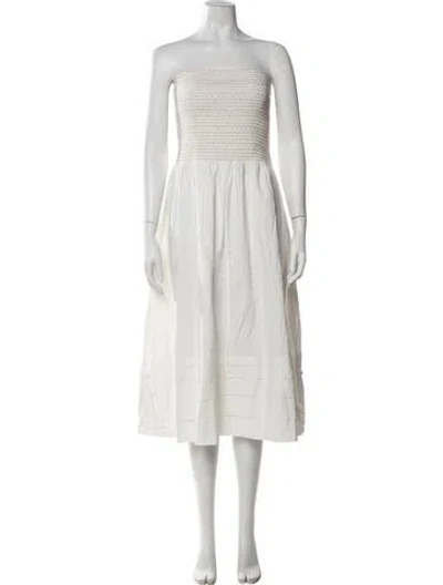 Pre-owned Ramy Brook Strapless Midi Length Dress W/ Tags In White