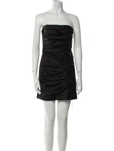 Pre-owned Ramy Brook Strapless Mini Dress In Black