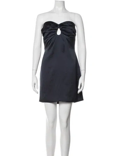 Pre-owned Ramy Brook Strapless Mini Dress In Blue