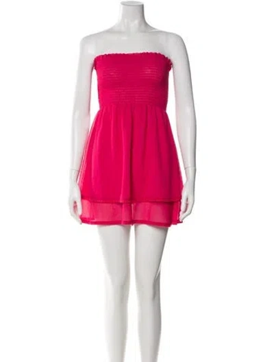 Pre-owned Ramy Brook Strapless Mini Dress In Pink