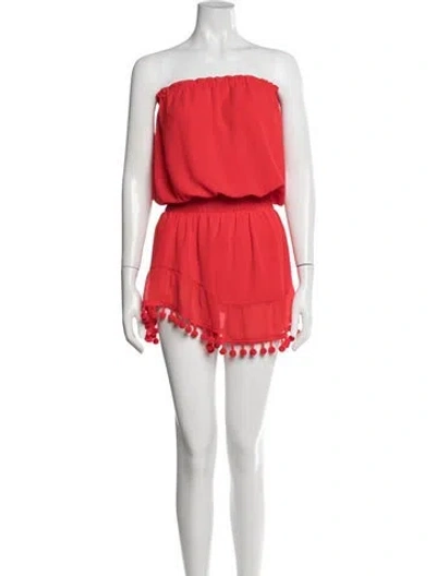 Pre-owned Ramy Brook Strapless Mini Dress In Red