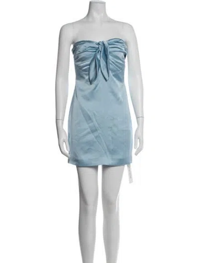 Pre-owned Ramy Brook Strapless Mini Dress W/ Tags In Blue
