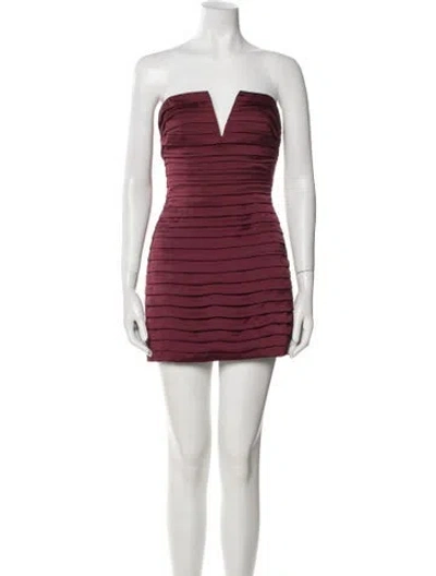 Pre-owned Ramy Brook Strapless Mini Dress W/ Tags In Burgundy