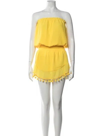 Pre-owned Ramy Brook Strapless Mini Dress W/ Tags In Yellow