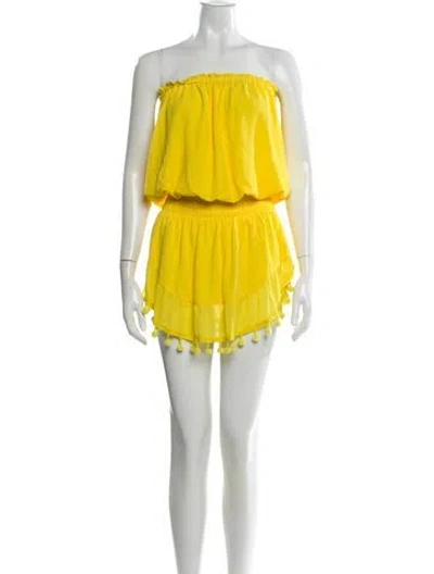 Pre-owned Ramy Brook Strapless Mini Dress In Yellow