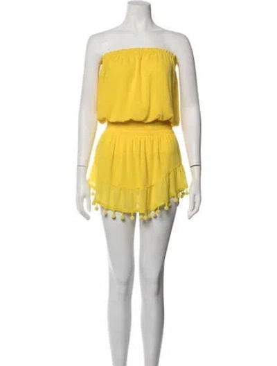 Pre-owned Ramy Brook Strapless Mini Dress In Yellow