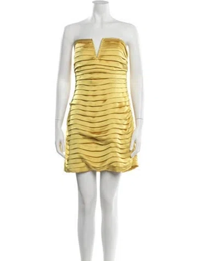 Pre-owned Ramy Brook Strapless Mini Dress In Yellow