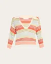 Ramy Brook Striped Azaria Blouse In Bright Lily Stripe