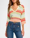 Ramy Brook Striped Azaria Blouse In Bright Lily Stripe