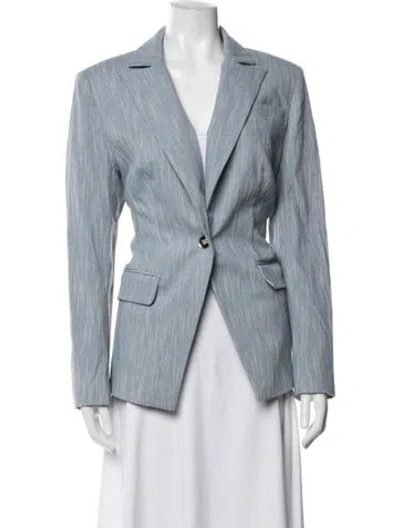 Pre-owned Ramy Brook Striped Blazer In Blue