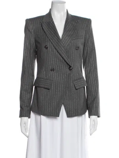 Pre-owned Ramy Brook Striped Blazer In Gray